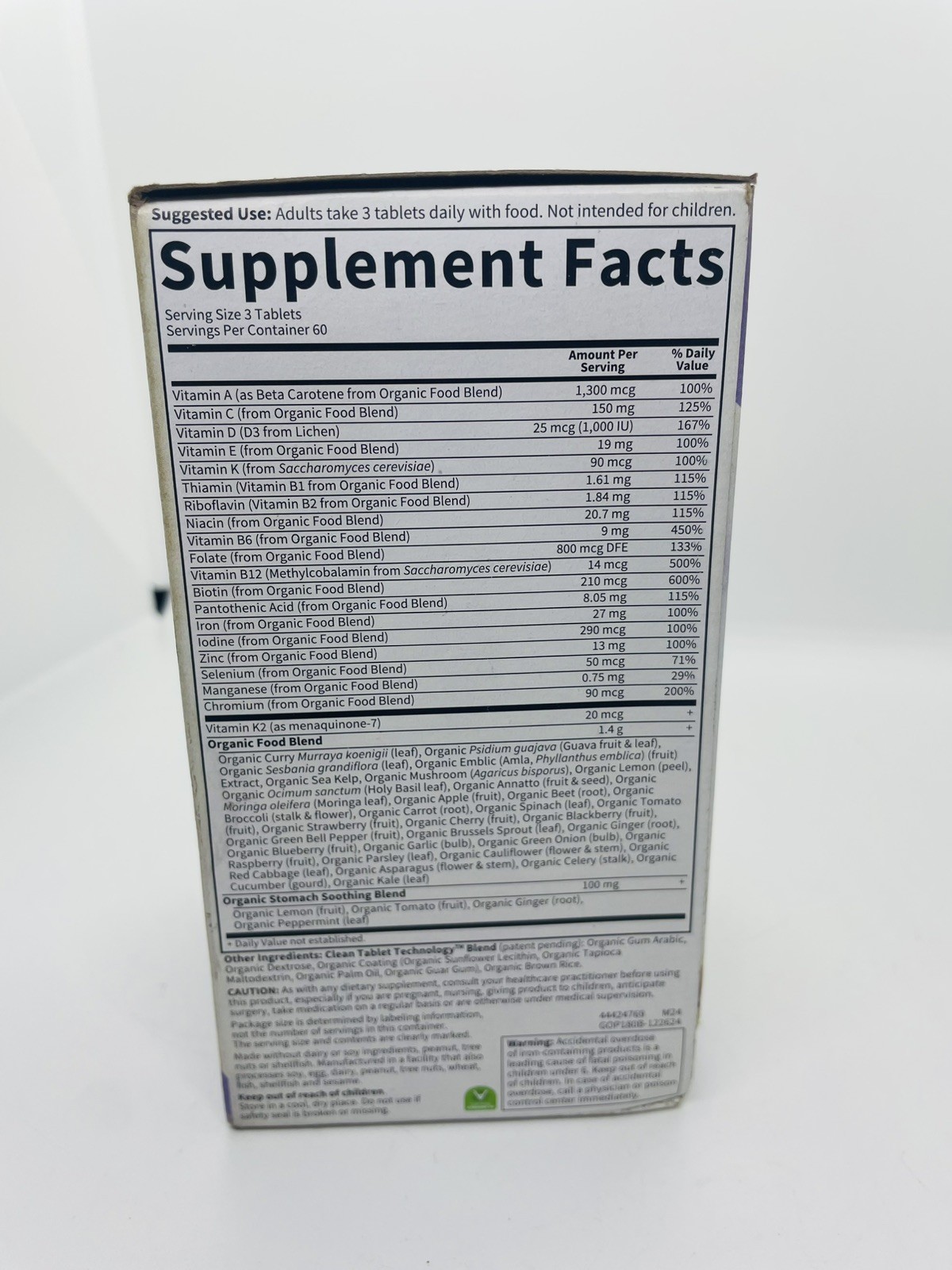 Garden of Life Organic Prenatal Multivitamin Supplement, 180 Tablets 02/2028