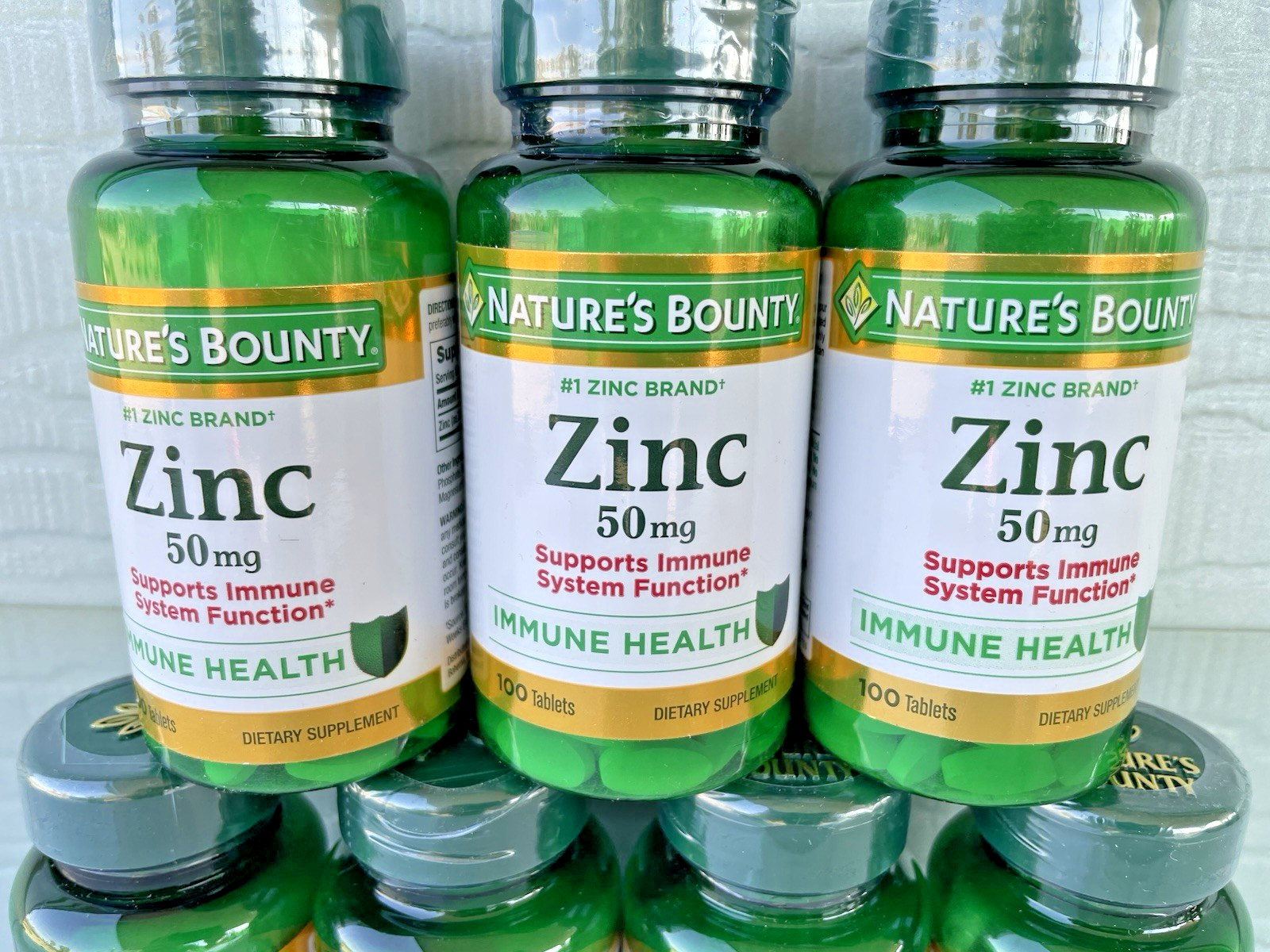 Lot of 7 Nature’s Bounty Zinc 50mg 100 tablets each Exp. 02/2026