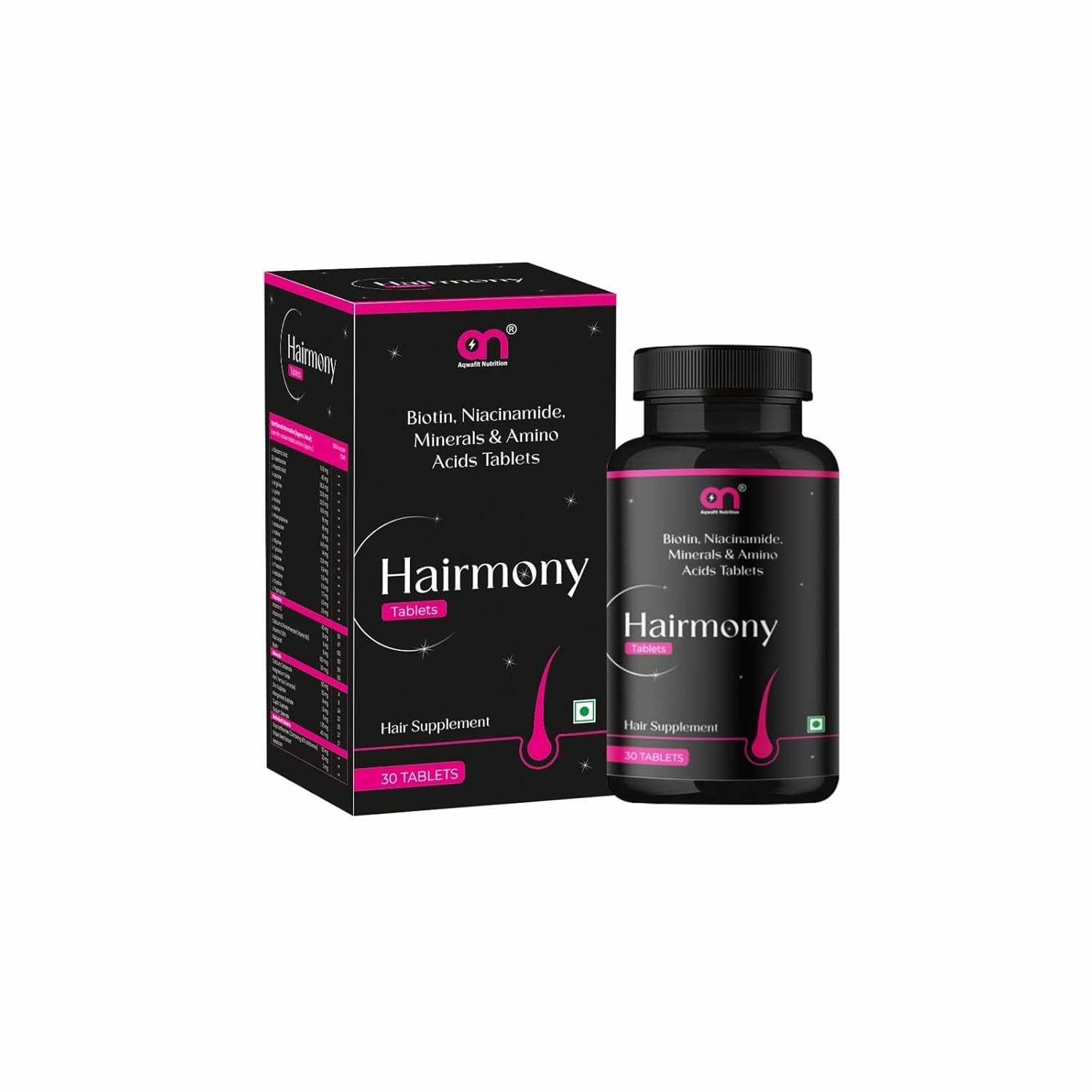 Aqwa.fit Hair Growth Biotin Tablets 30 Veg Pack of 5