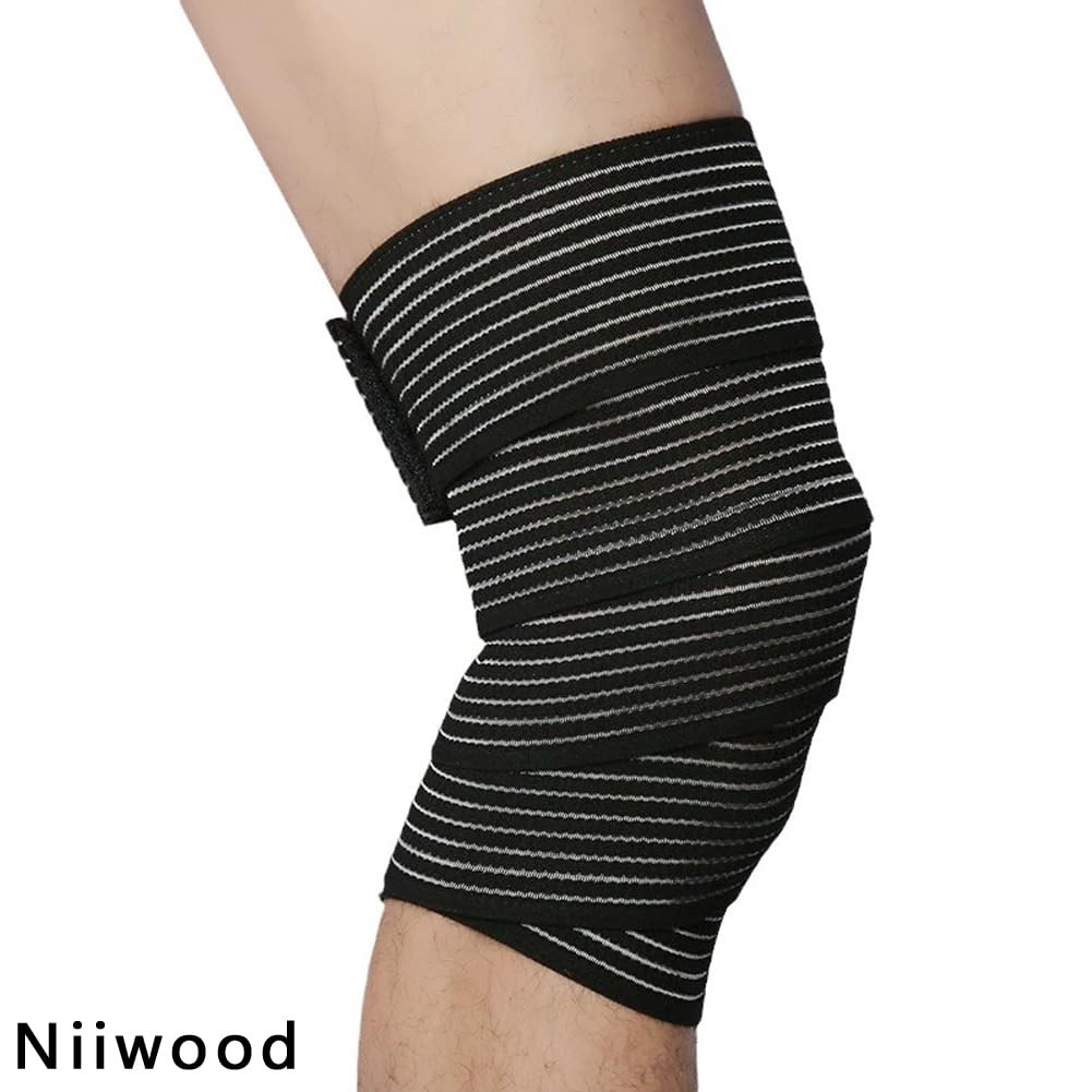 Extra Long Elastic Knee Wrap Compression Bandage Brace One Size (Pack of 1)