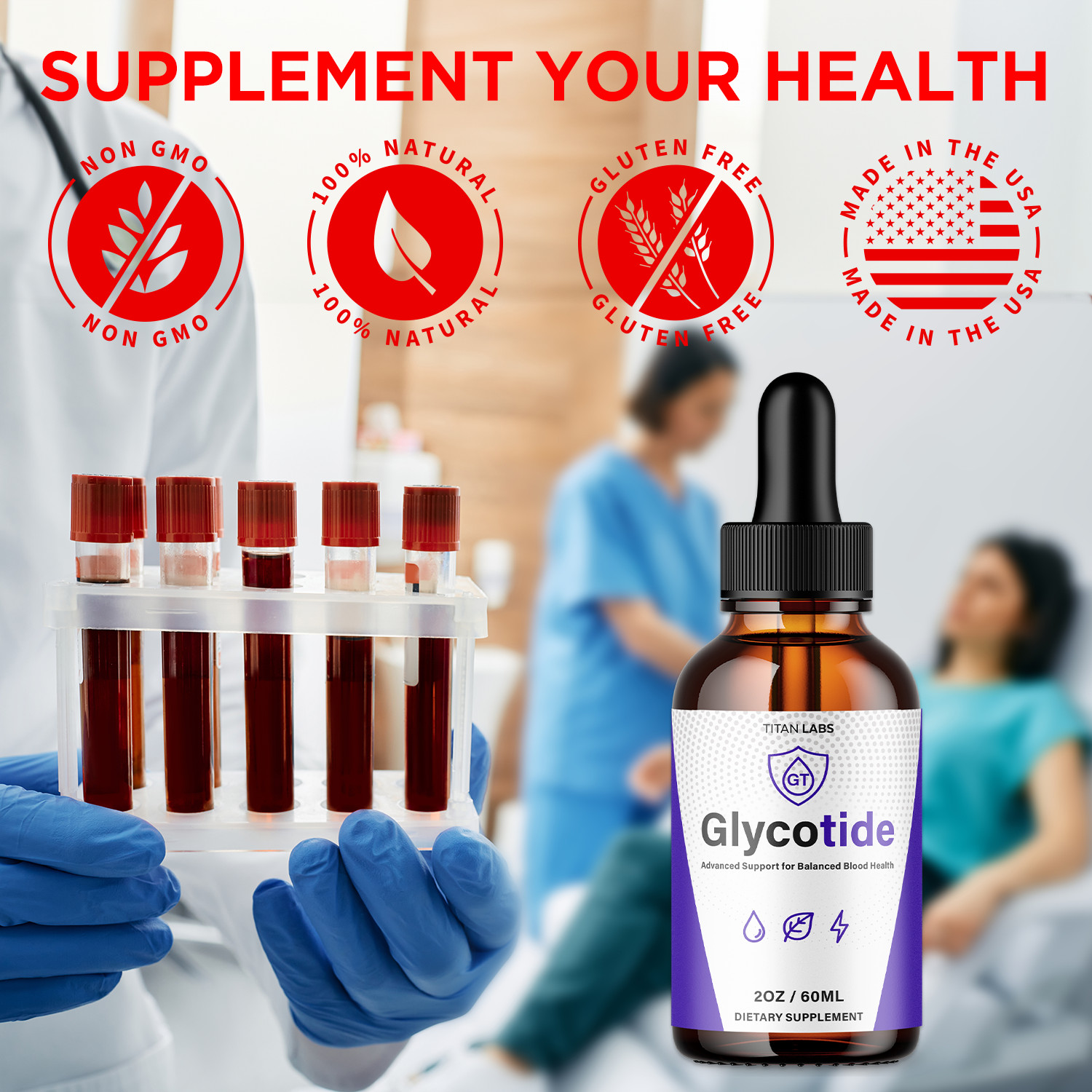 (2 Pack) Glycotide Drops Advanced Blood Support Vitamin Glyco Tide 60 Servings
