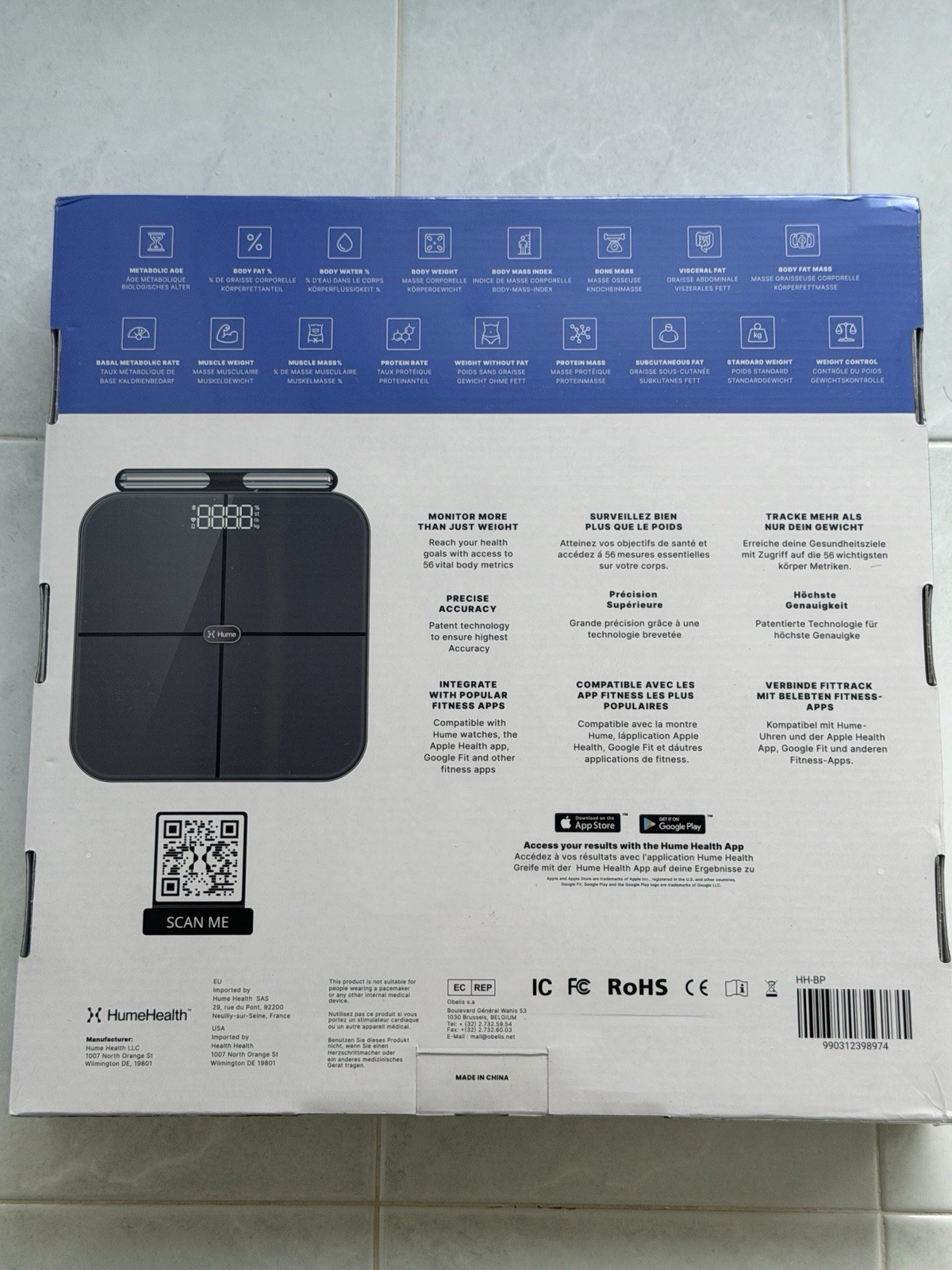Brand New Hume Health The Body Pod Home Body Analyzer & Scale