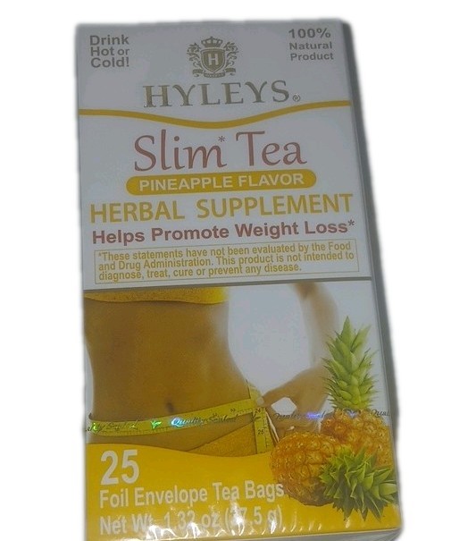 Hyleys Slim Tea Pineapple Flavor 25 Tea Bags Herbal Weight Loss Supplement