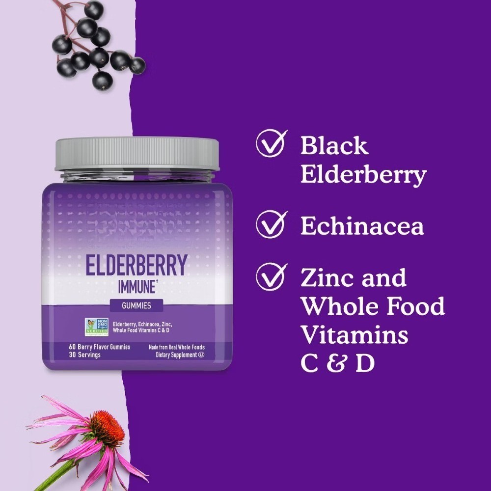 Formulated Adult Elderberry Gummies – 60ct: Certified Gluten-Free, Non-GMO