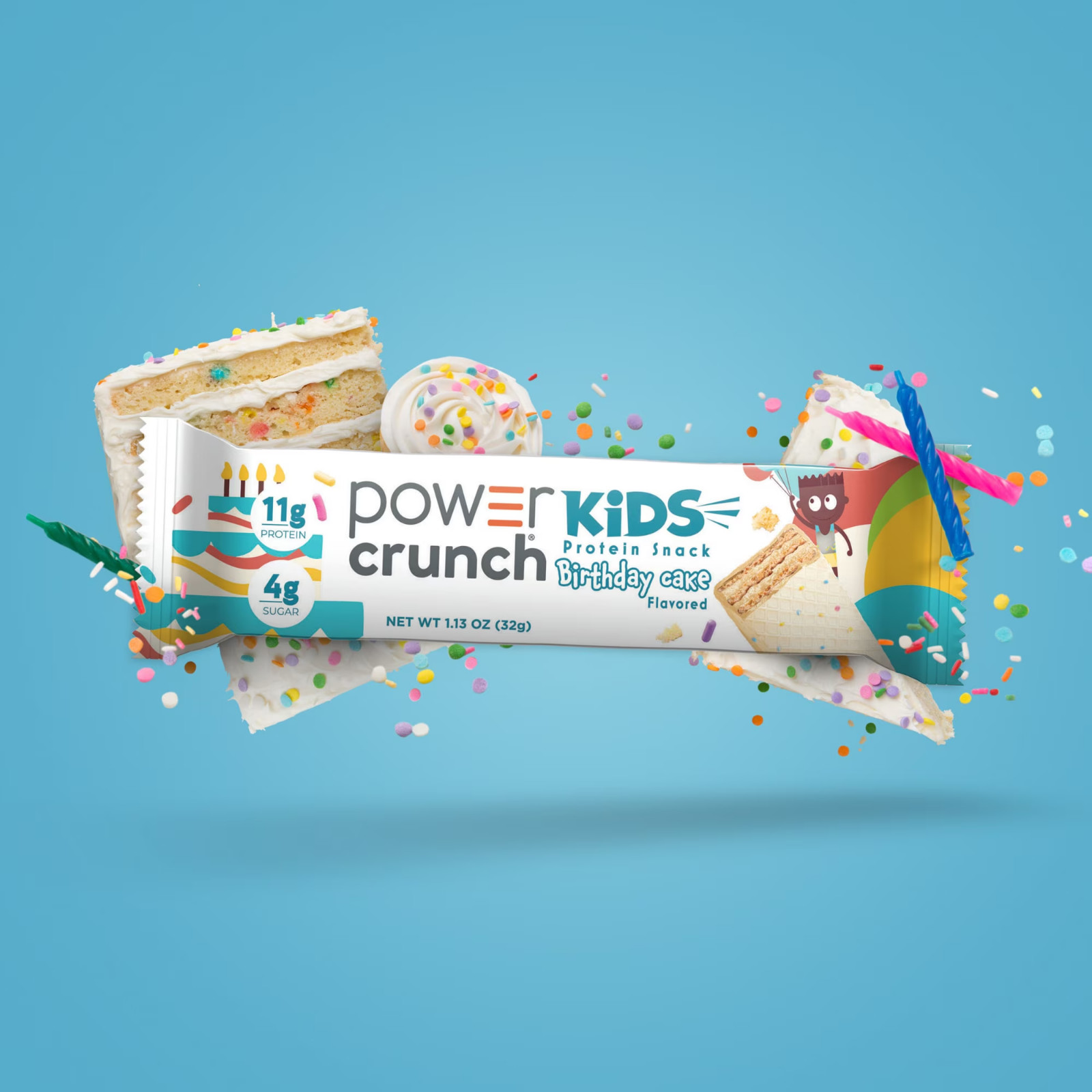 Power crunch Kids High protein Snack Bars birthday cake 1.13 oz 5 Count……