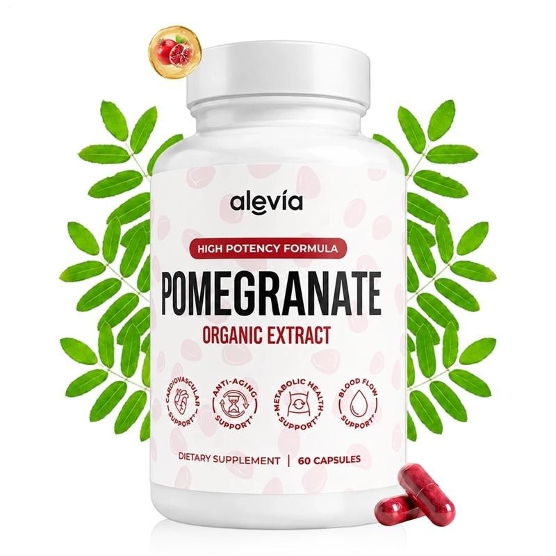 2 PACK Alevia Pomegranate Capsules 60ct Organic Extract Antioxidant,BRAND NEW