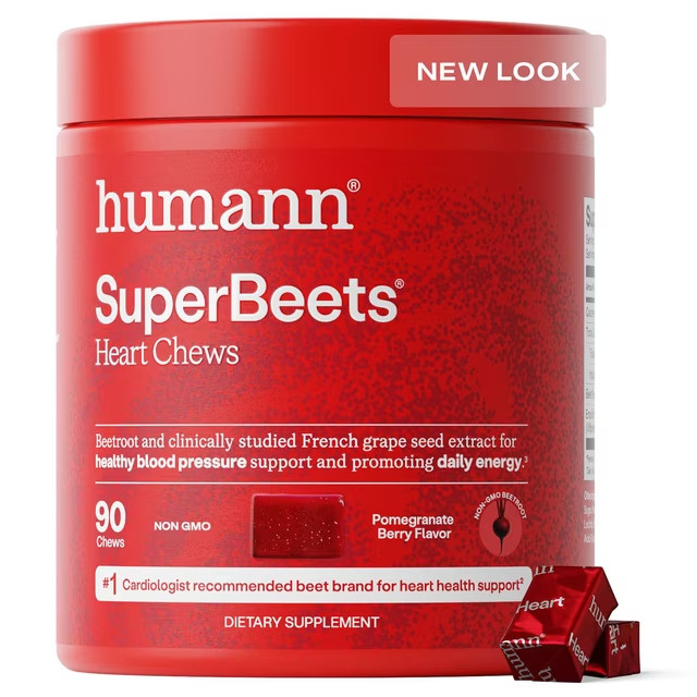 Humann SuperBeets Heart Chews, Pomegranate Berry 90 ct.(pack of 2)