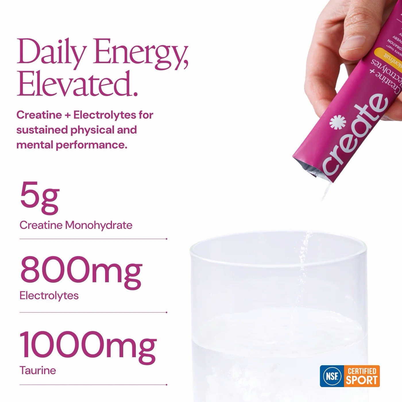 Create Creatine + Electrolytes Drink Mix Variety Pack 360 Sticks