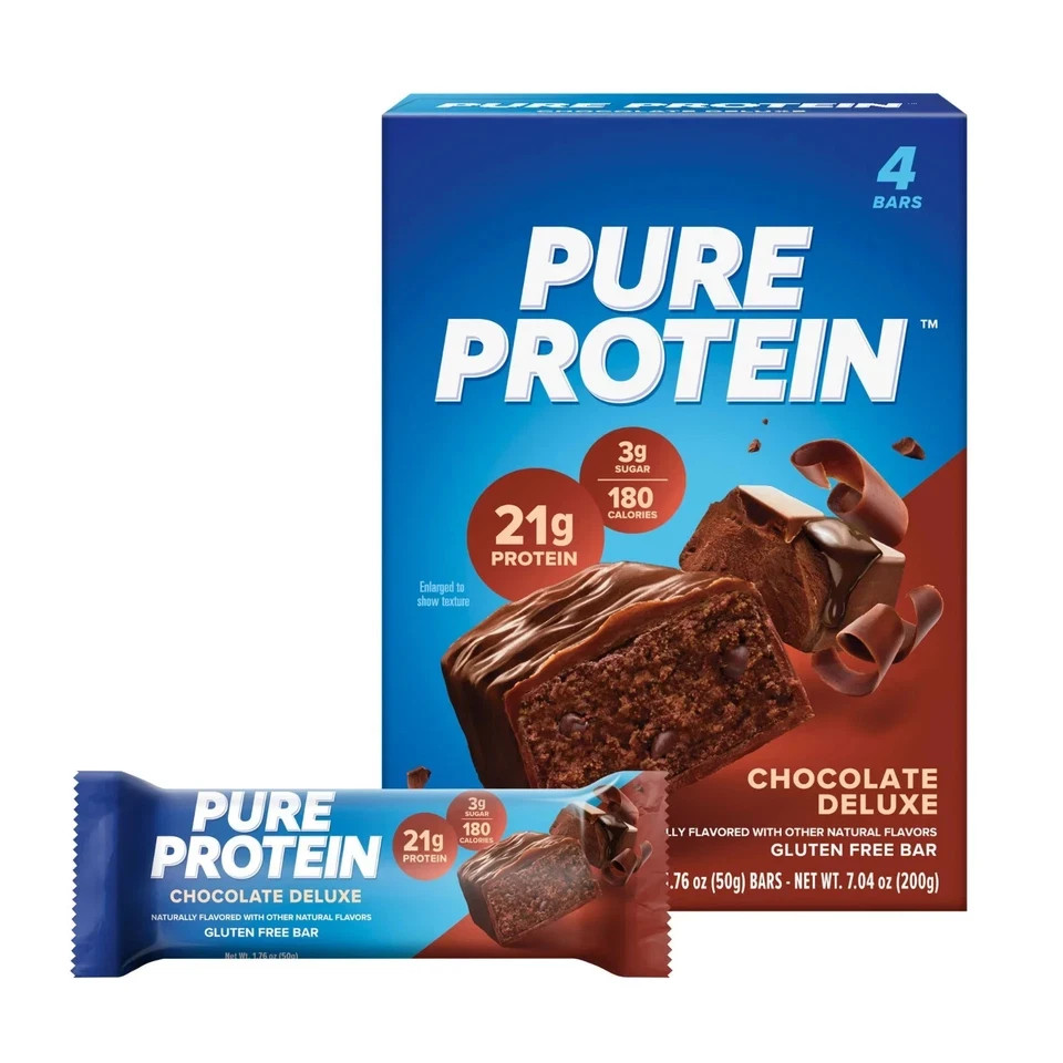 Pure Protein Bars, Chocolate Deluxe, 21g Protein,1.76 oz,4 Coun Free shipping