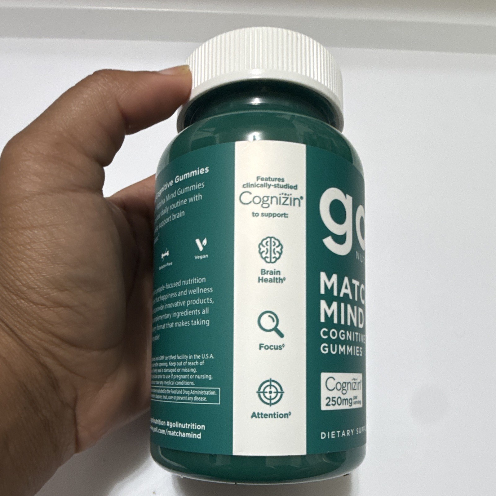 Goli Matcha Mind Cognitive Gummies 60 Count Cognizin Brain Focus Supplement