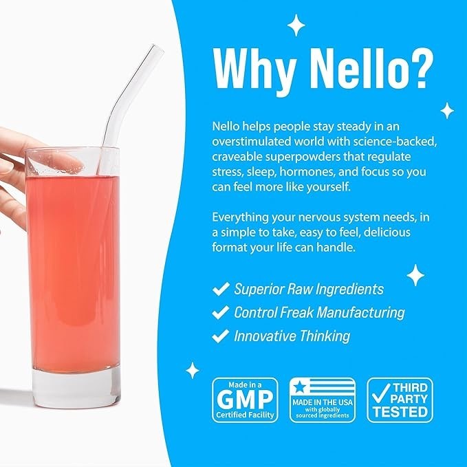 Nelo Supercam Drink Mix – Stress Relief & Sleep Aid with Ashwagandha, 20 Ct