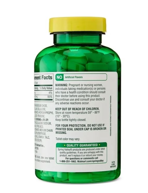 Spring Valley Extra Strength Magnesium Dietary Supplement 400 Mg 250 Count