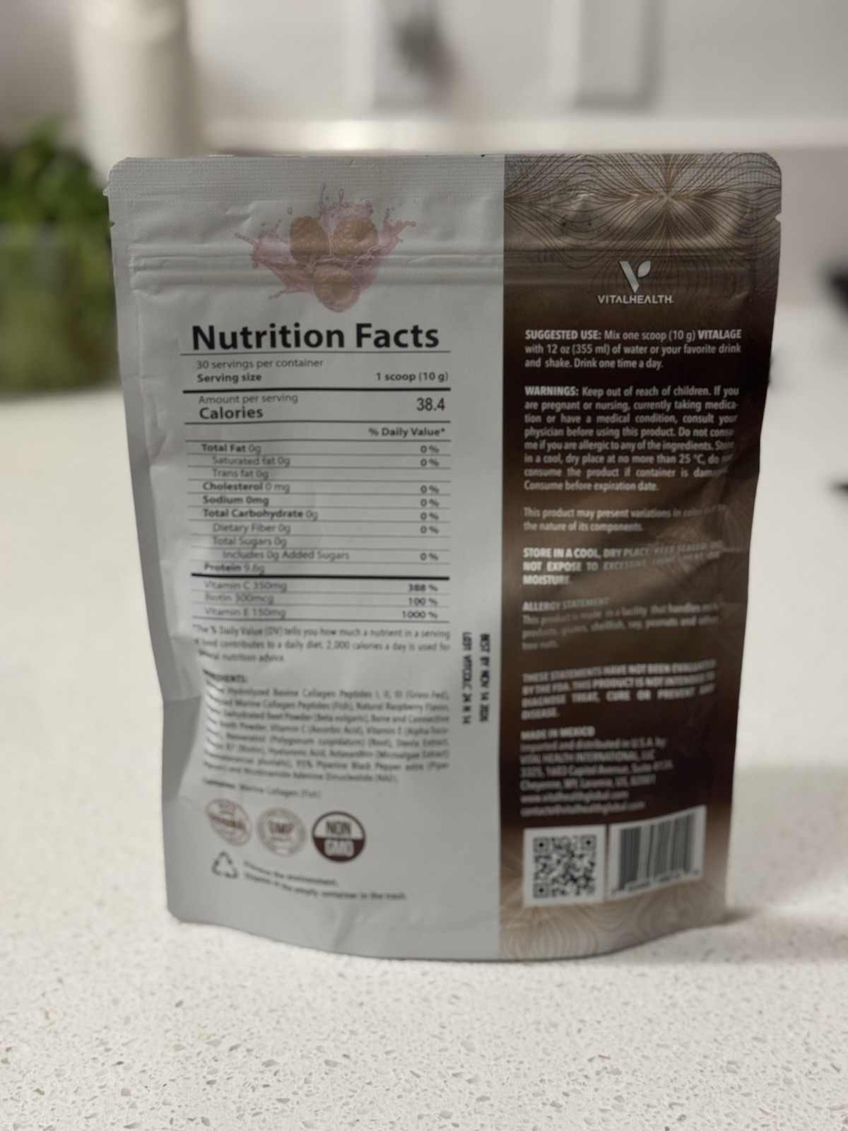 Vitalhealth Vitalage collagen Sugar Free Gluten Free Bioactive Collagen Colágeno