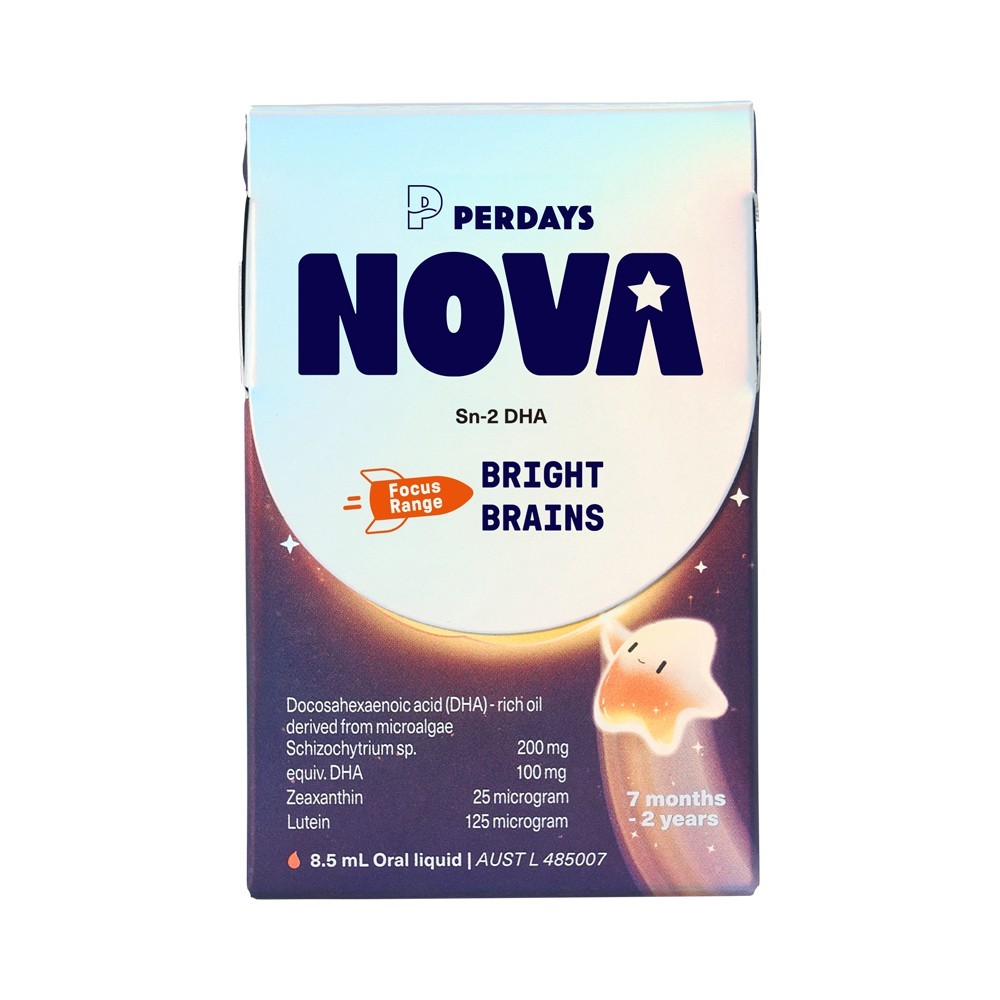 New Perdays Nova Bright Brains 8.5mL Oral Liquid with Sn-2 DHA