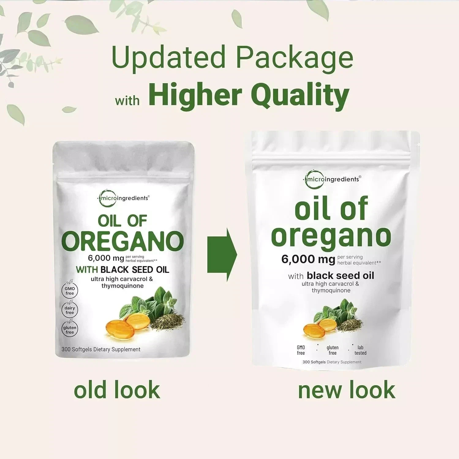 2 in 1 Oil of Oregano & Black Seed Softgels Count with Carvacrol, 40% discount !