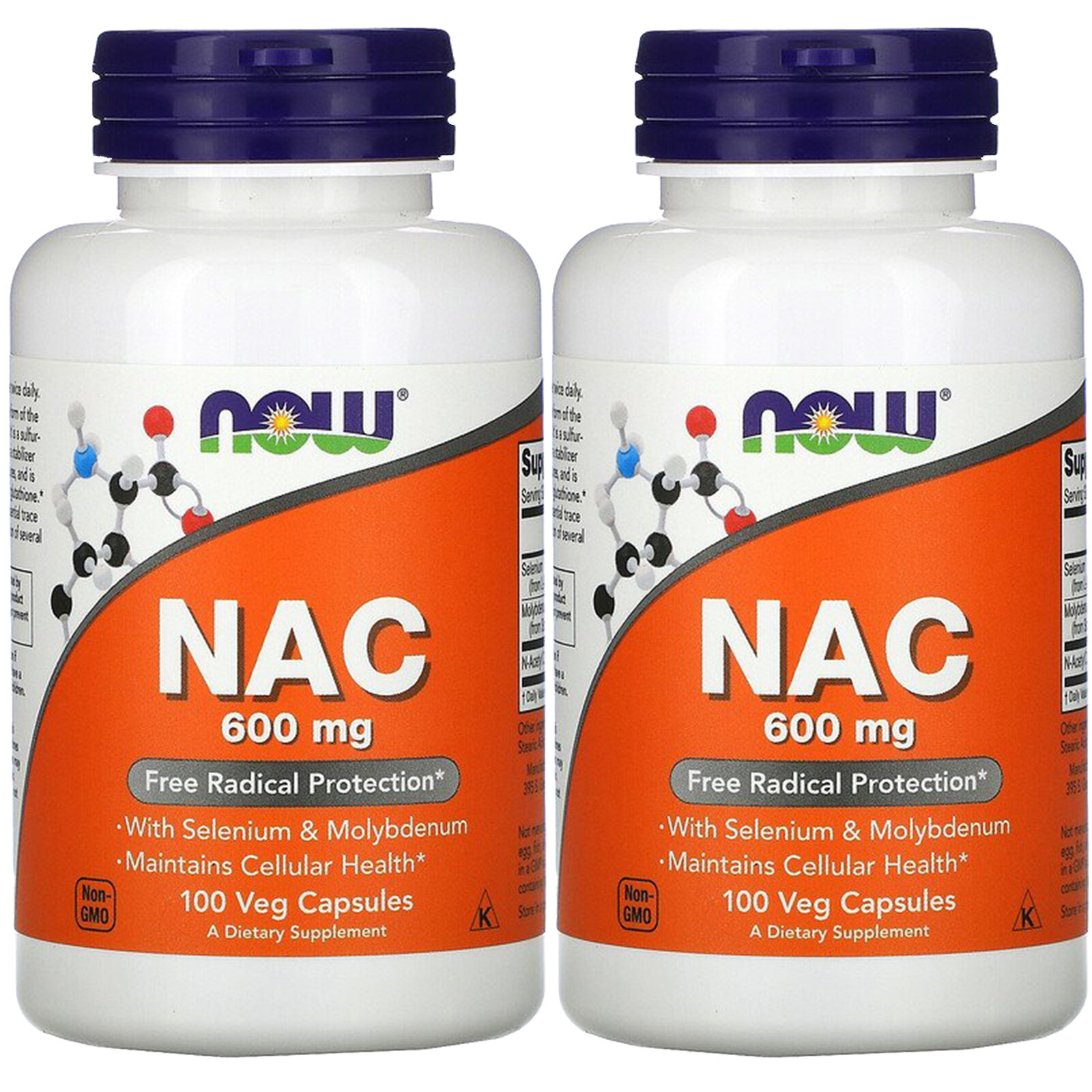 Now Foods NAC, 600 mg, 100 Veg Capsules, 2 Pack