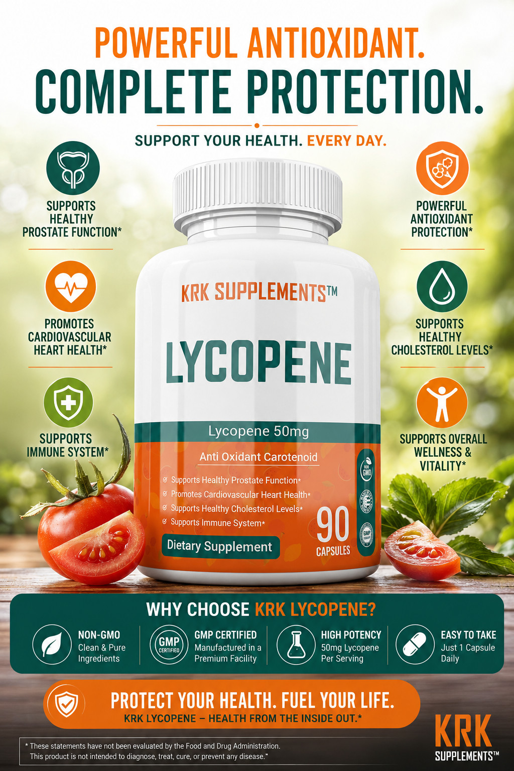 3 pk Lycopene 50mg Prostate Health Support Supplement