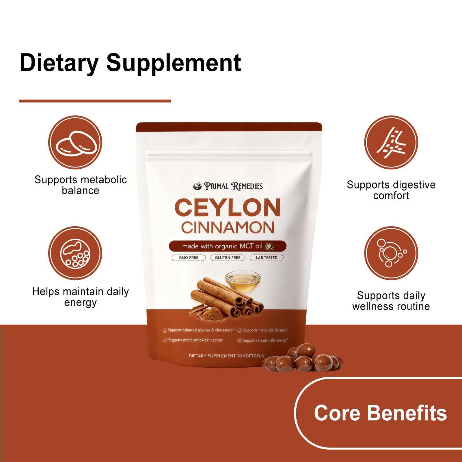 Ceylon Cinnamon Softgels, Ceylon Cinnamon Soft Gels 7200Mg Equivalent