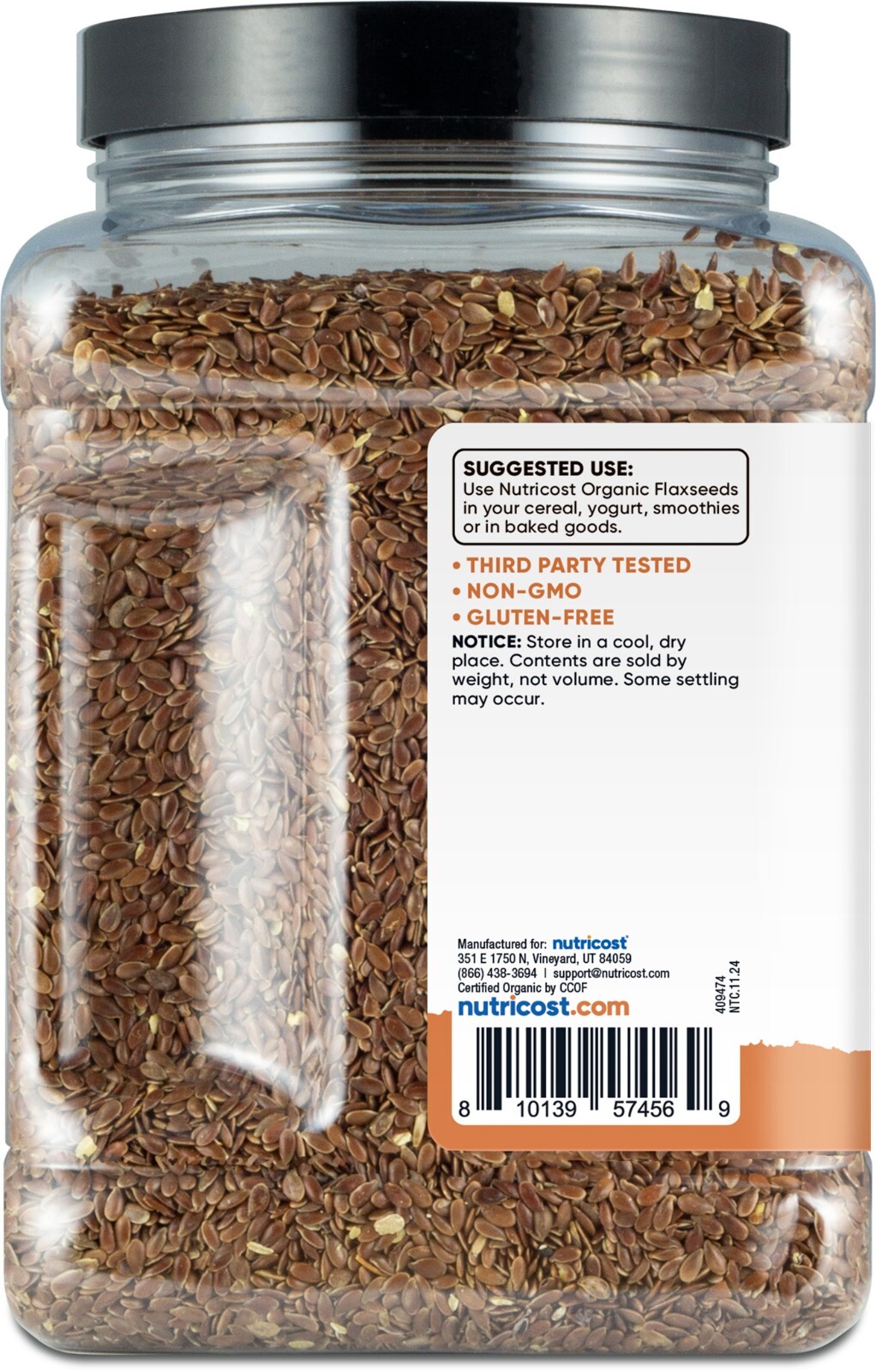 Nutricost Pantry Organic Flaxseeds (2 Pounds) – Whole Brown Flaxseeds