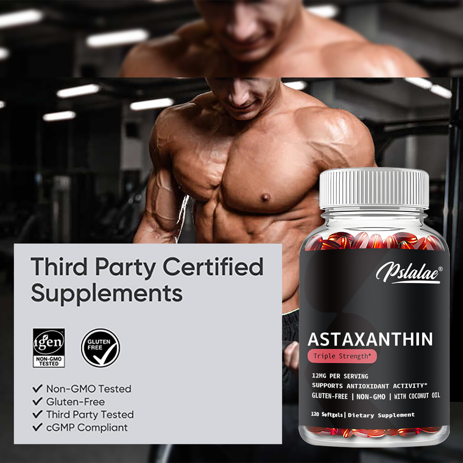 Astaxanthin 12mg – Anti-aging, Anti-wrinkle, Helps Cardiovascular Health