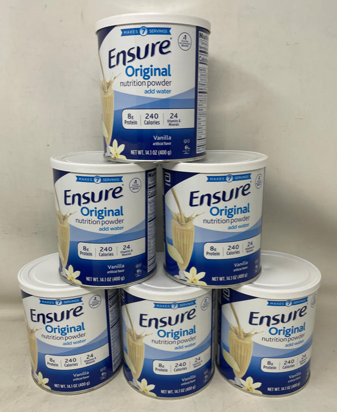 Ensure Original Nutrition Powder, Vanilla, 14.1oz – 6 Pack – BB 11/26