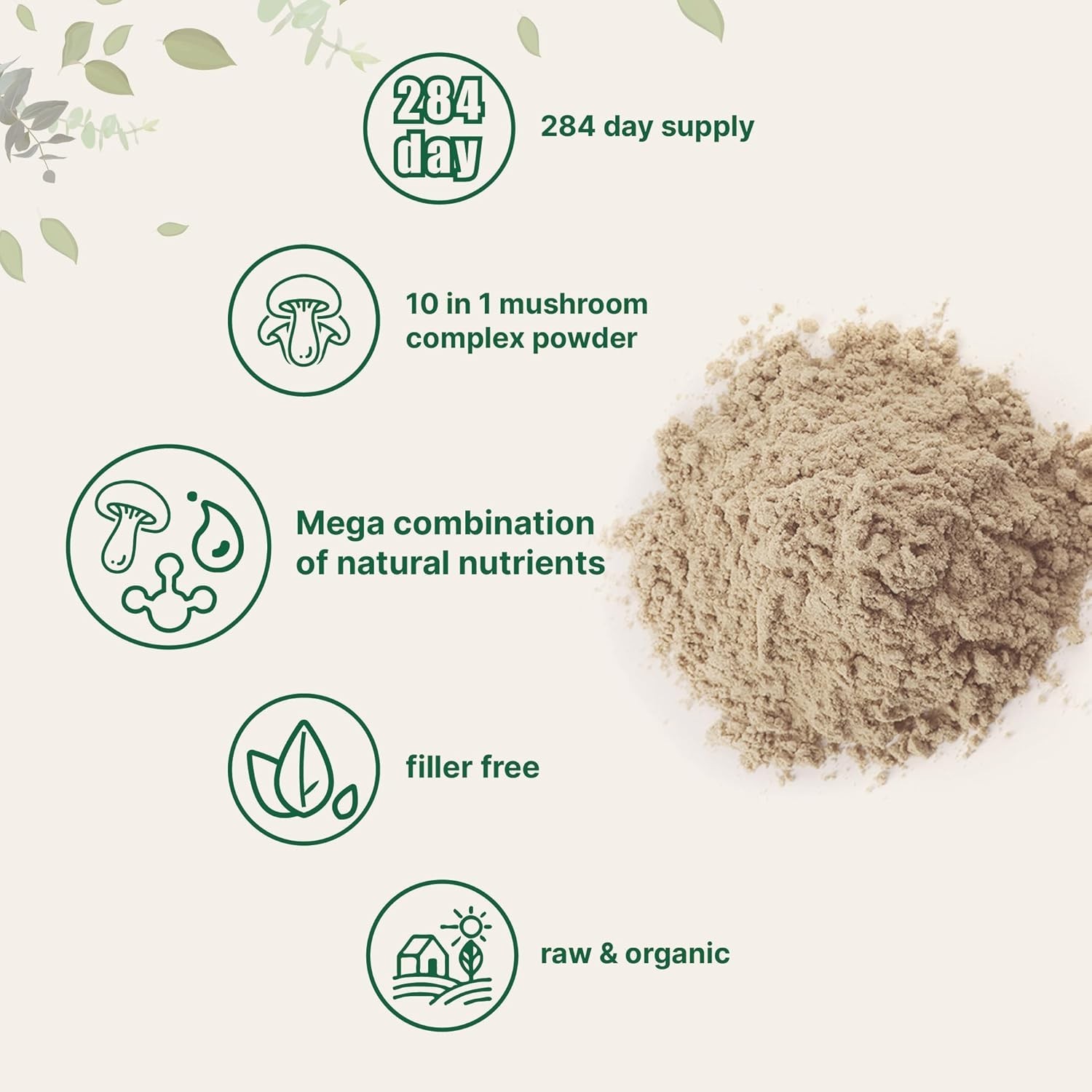 Organic 10-in-1 Mushroom Complex: Superior Immune, Brain & Energy Support – Vega