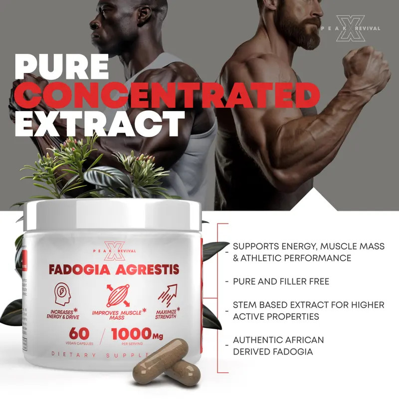 Peak Revival-X Fadogia Agrestis 1000mg, Men Testosterone Support for Muscle Stre