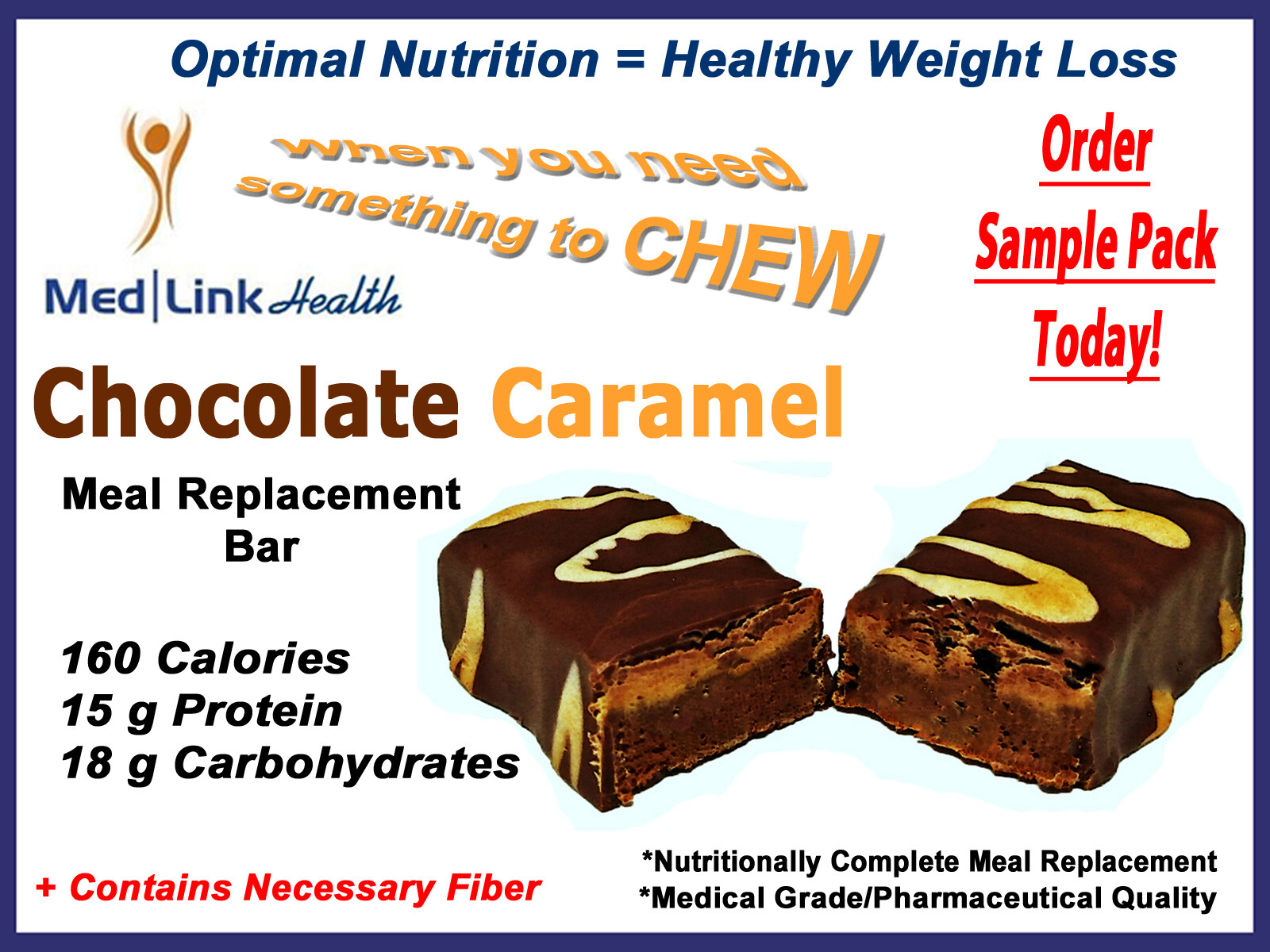 CHOCOLATE CARAMEL BAR | 2 Boxes | SIMILAR TO Optifast® 800