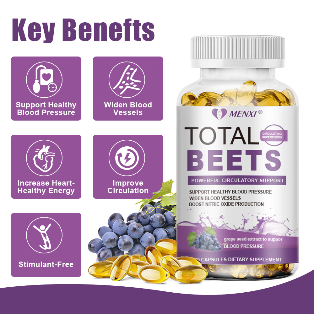 1-4 Packs Total Beet Root | Natural Energy & Blood Pressure Support Capsules