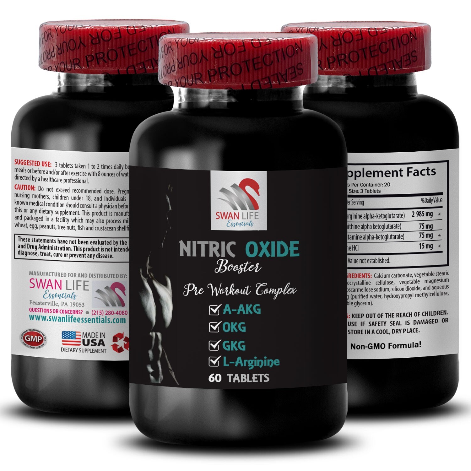 Muscle Flow – NITRIC OXIDE BOOSTER – Energy Charge 2 Bottles 120 Tablets