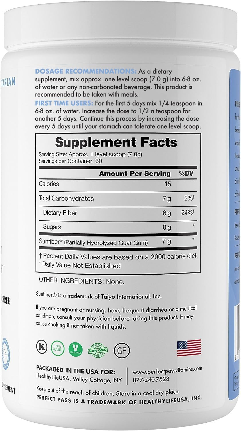 Prebiotic PHGG Partially Hydrolyzed Guar Gum 210G Powder – 100% Natural Gluten F