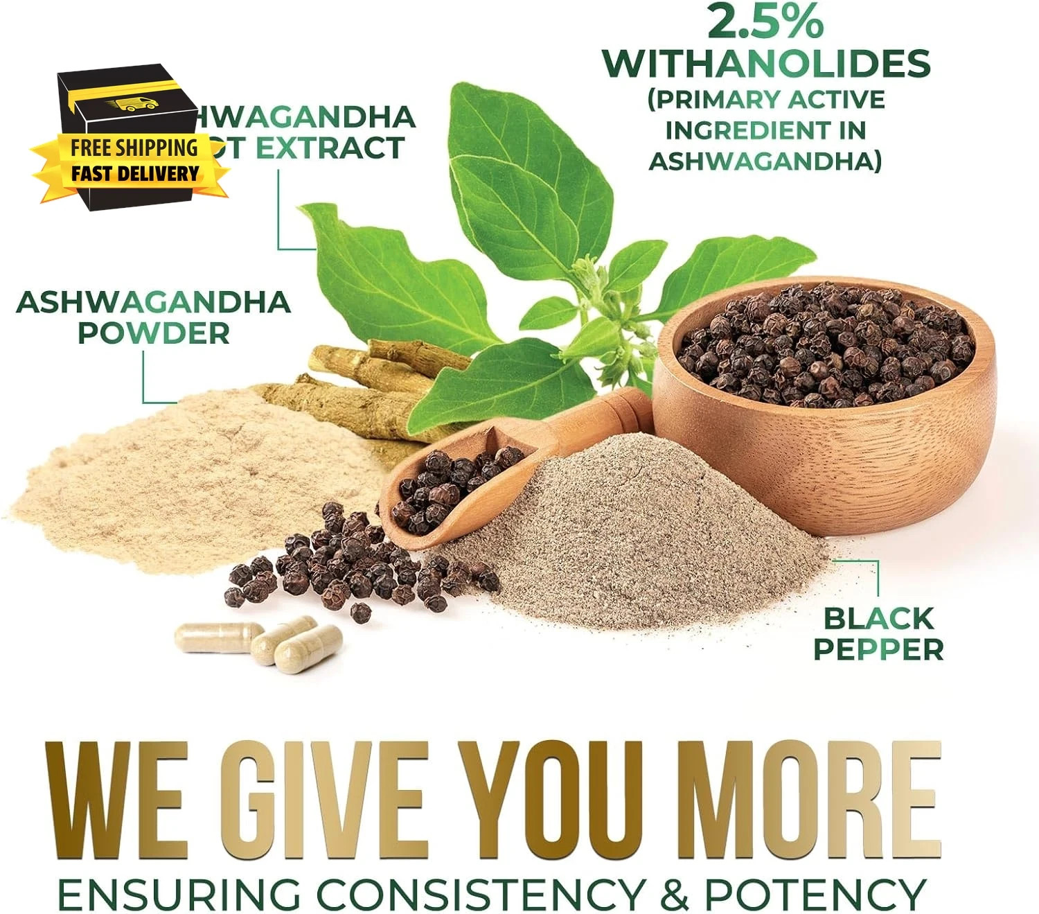 Ashwagandha Supplements – 2100Mg Ashwagandha Capsule for Women & Men, Natural An