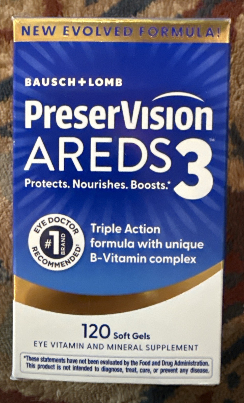 Bausch + Lomb PreserVision AREDS 3 Eye Supplement 120ct Soft Gels EXP 12/2027+