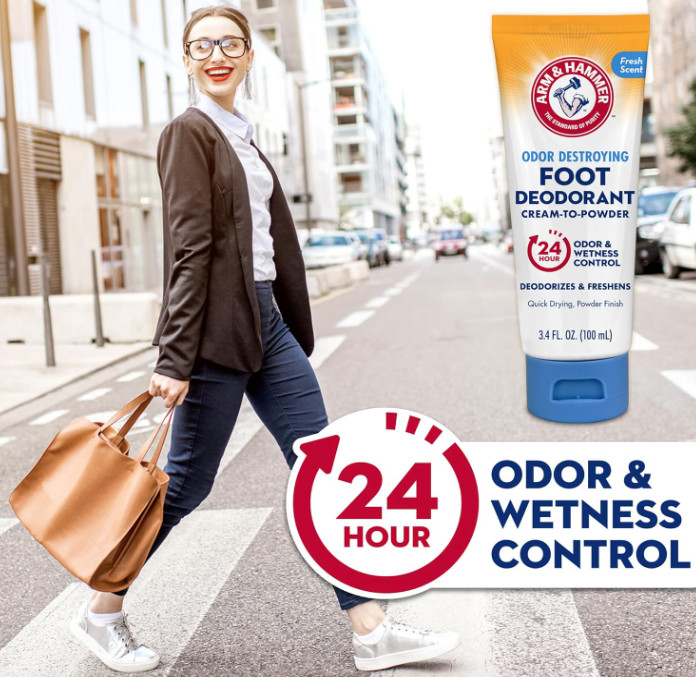 Arm & Hammer Cream to Powder Foot Deodorant, 24 Hour 3.4 Fl Oz (Pack of 1)
