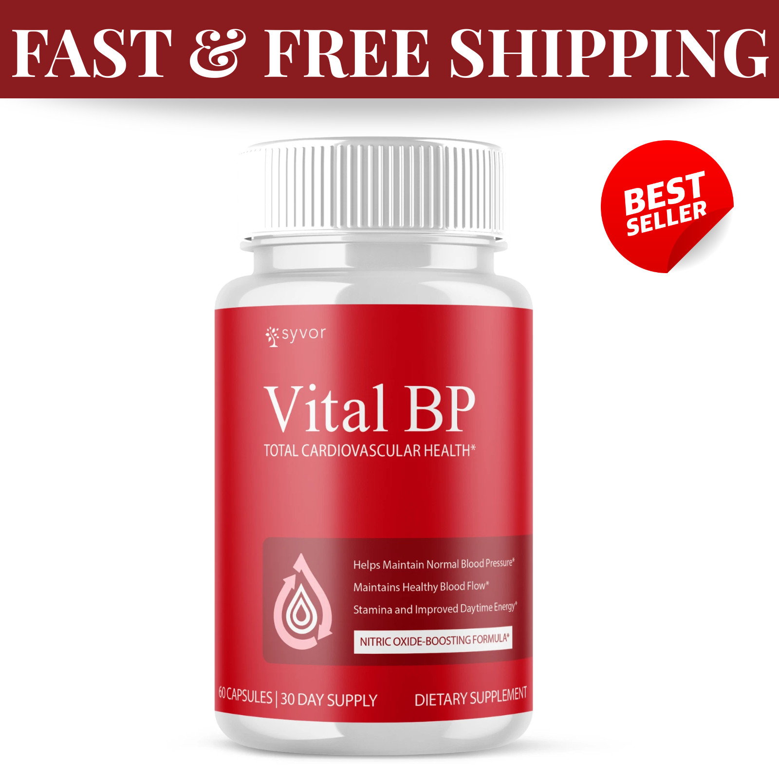 (1 Pack) Vital BP Advanced Blood Support Vitamin Formula VitalBP 60 Capsules