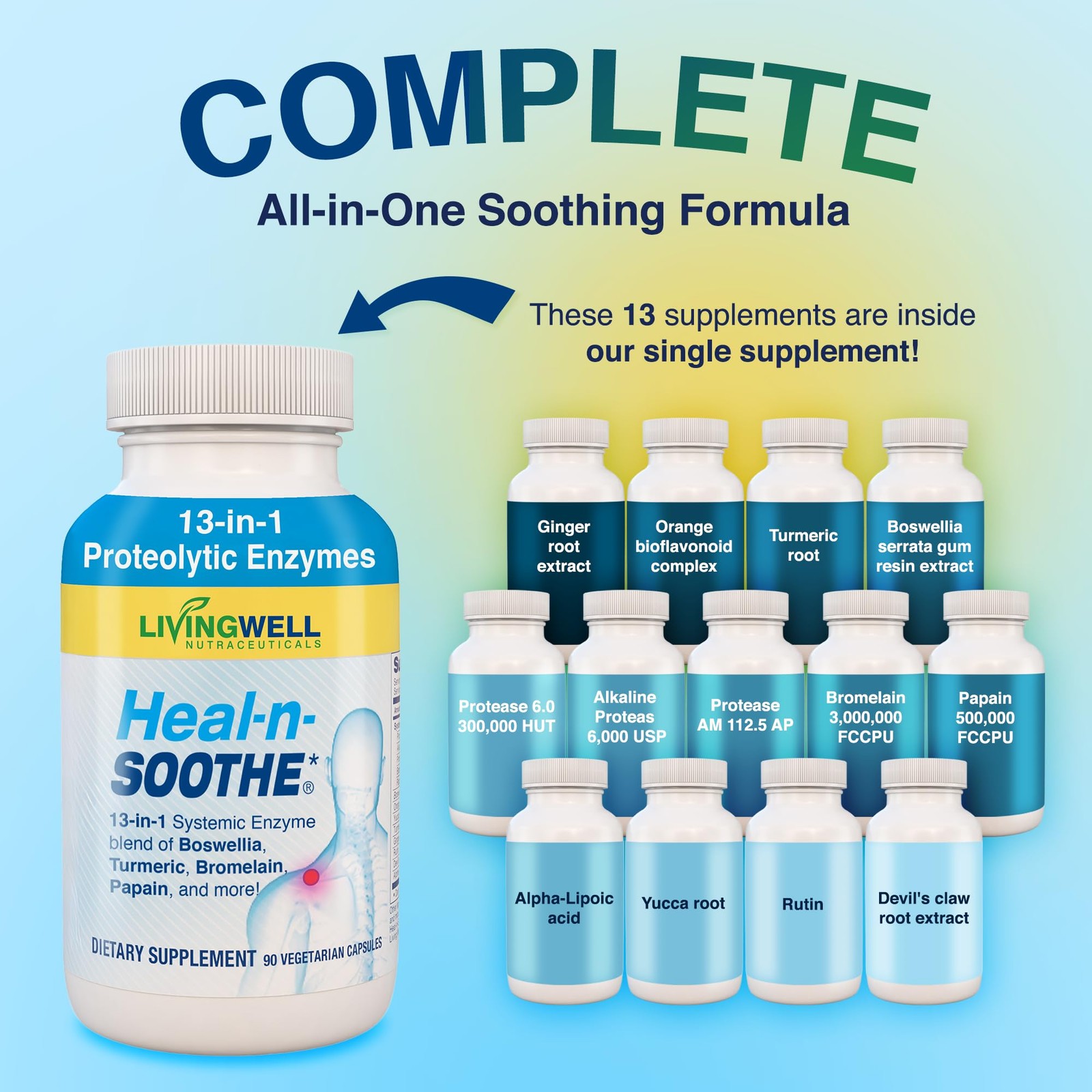 HEAL-N-SOOTHE Proteolytic Systemic Enzymes – Joint 60 Count (Pack of 1)