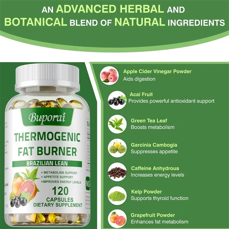 Thermogenic Fat Burner 120pcs – Control Appetite, Provide Energy, Metabolism