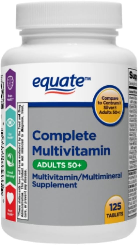 Equate Complete Multivitamin/Multimineral Supplement Tablets, Adults 50+, 125 CT