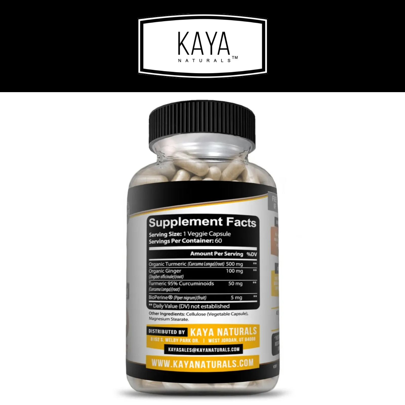 Turmeric Curcumin with Ginger + Black Pepper, Joint Pain Maxx Strength Capsules