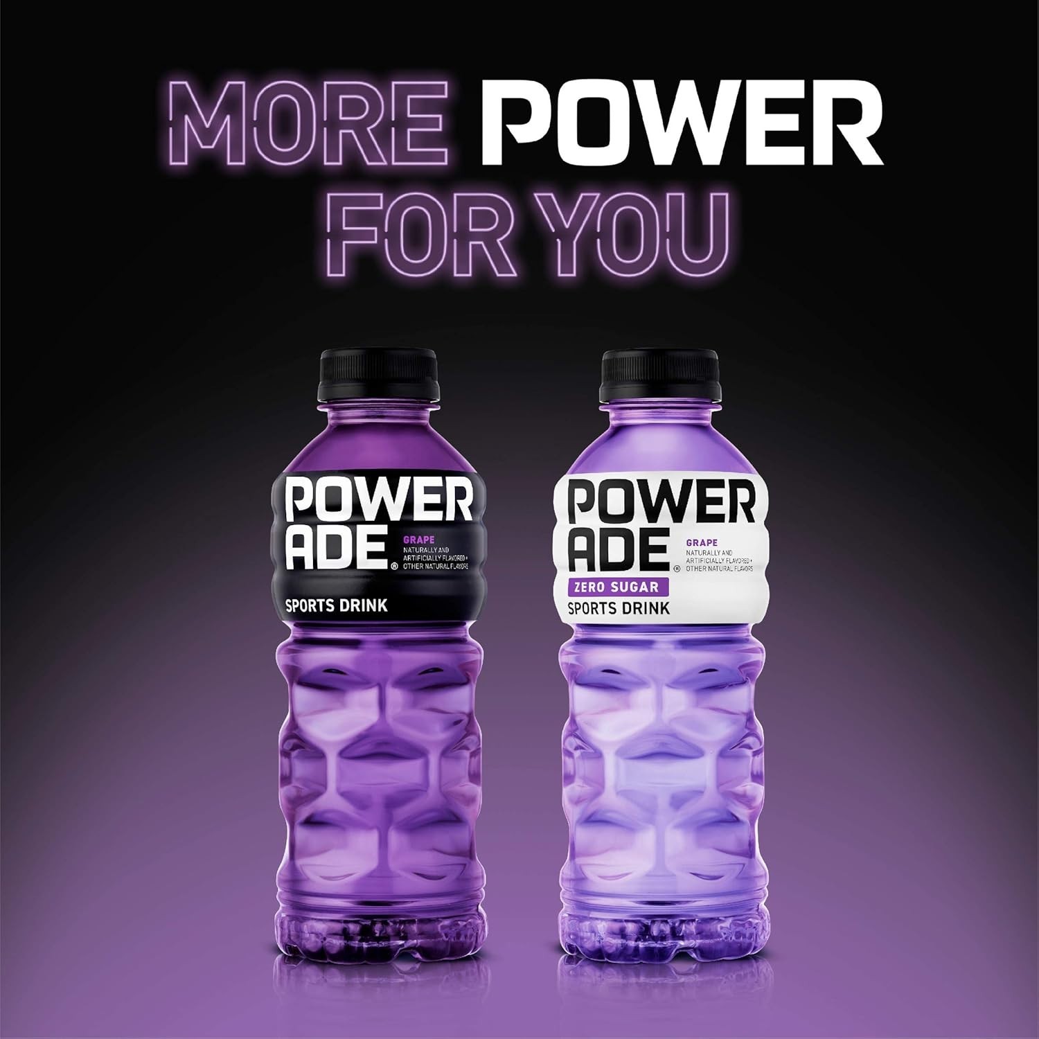 POWERADE Electrolyte Enhanced Zero Sugar Grape Sports Drink, 20 Ounce (Pack of 8
