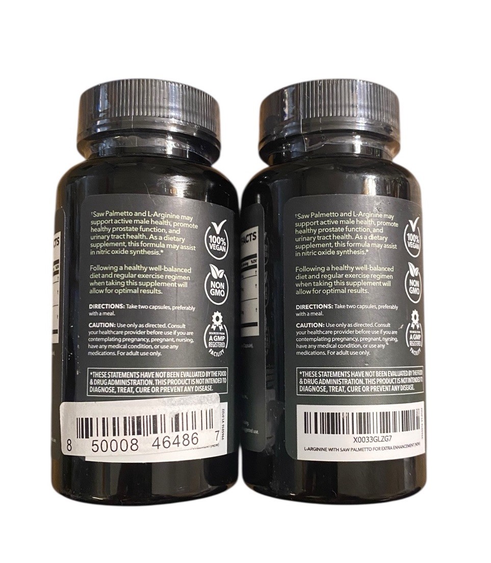 2 X Havasu Nutrition, L-Arginine, Active Male Formula, 60 Capsules Each 09/2026