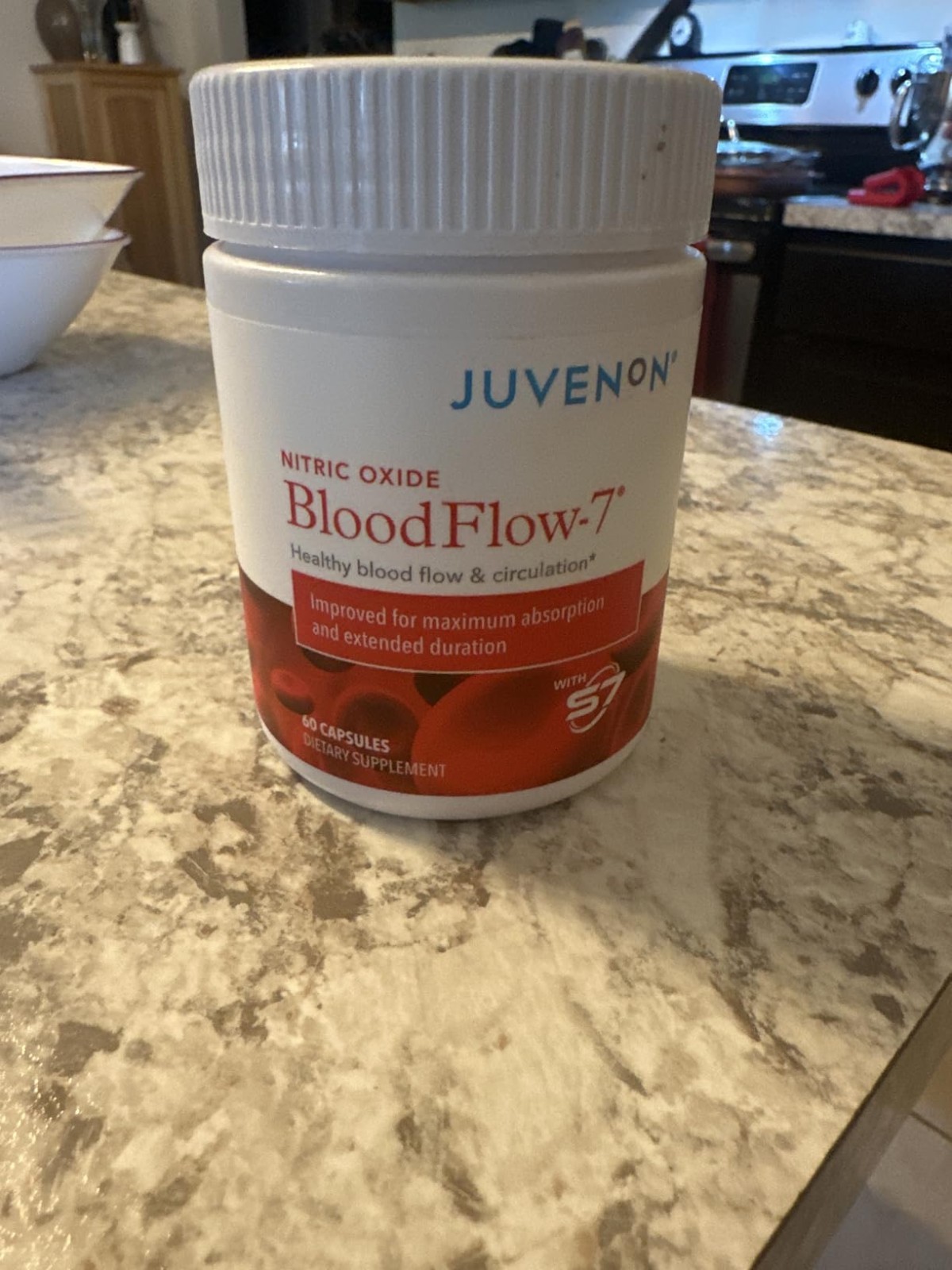 BloodFlow-7 Juvenon | Nitric Oxide Boost 230% | Circulation Support 60 Caps