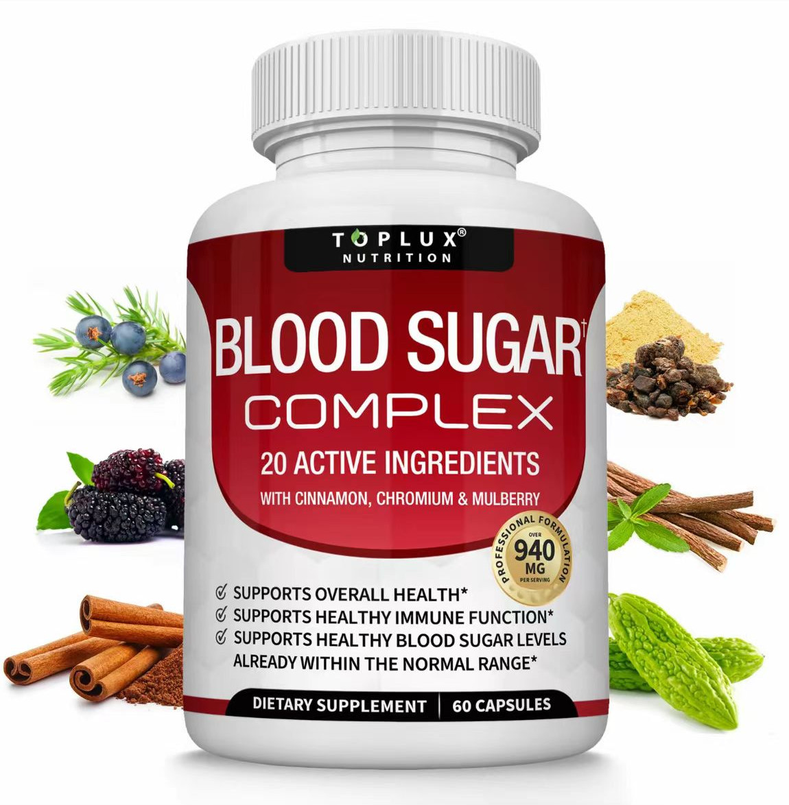 Blood Supportwith20 Sugar Optimal Vitamins Minerals for Essential Health Complex