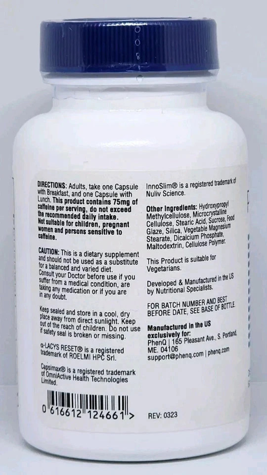 PhenQ Weight Loss Supplement Burn Fat Burner Energy Phen Q Free Ship, Pack of 5