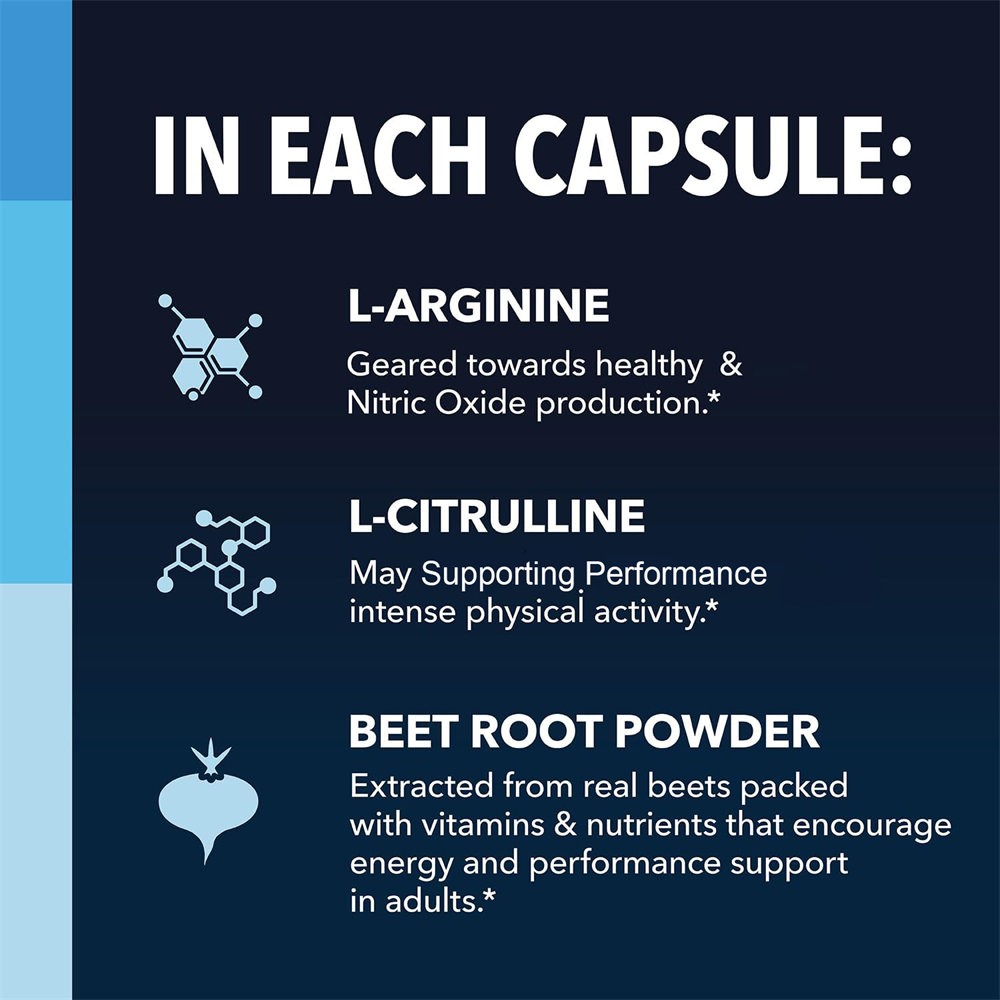 Extra Strength Nitric Oxide Booster Supplement L-Arginin 3000mg Endurance/Energy