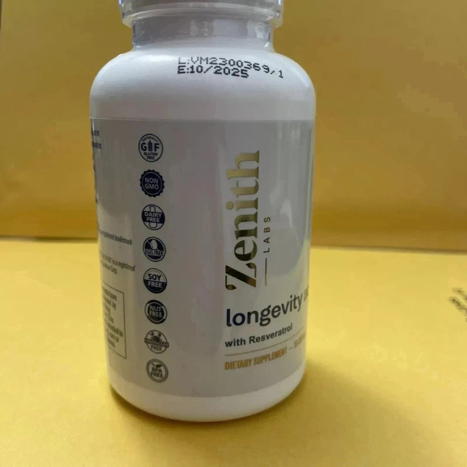 Zenith Labs Longevity Activator w/ Resveratrol 60 Capsules Supplement Pack of 5.