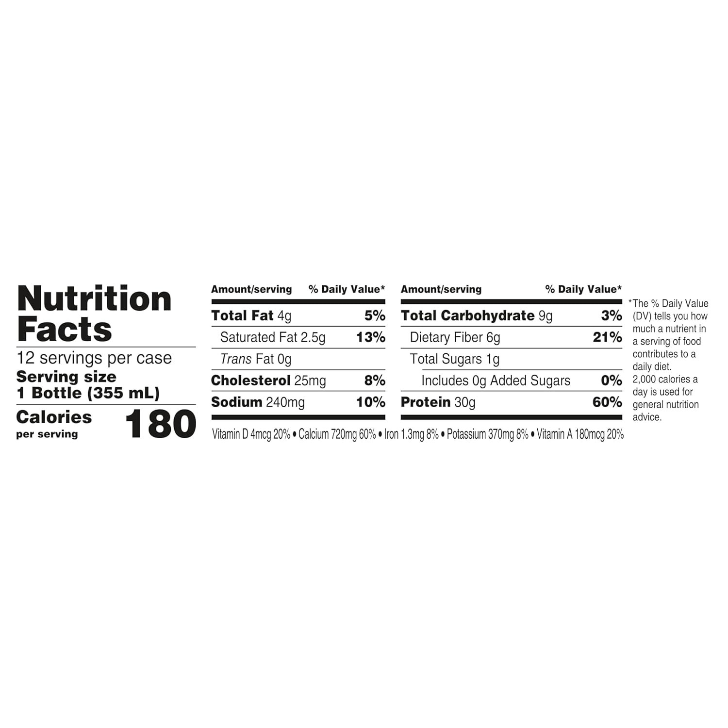 Oikos Protein Shake, Shelf Stable, Chocolate, 30g Protein, 12 fl oz