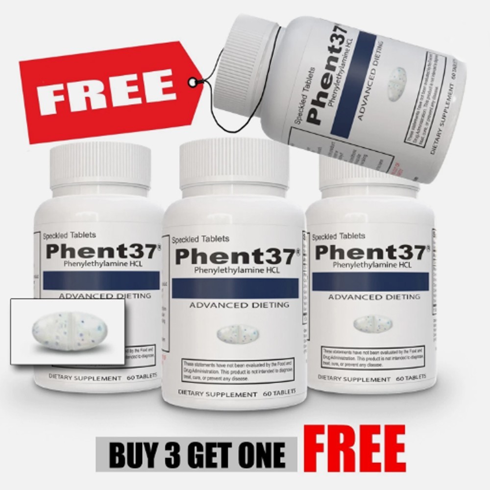 3 + 1 FREE (4) total – Premium Phent37 – Appetite Suppressant Fat Burner Diet