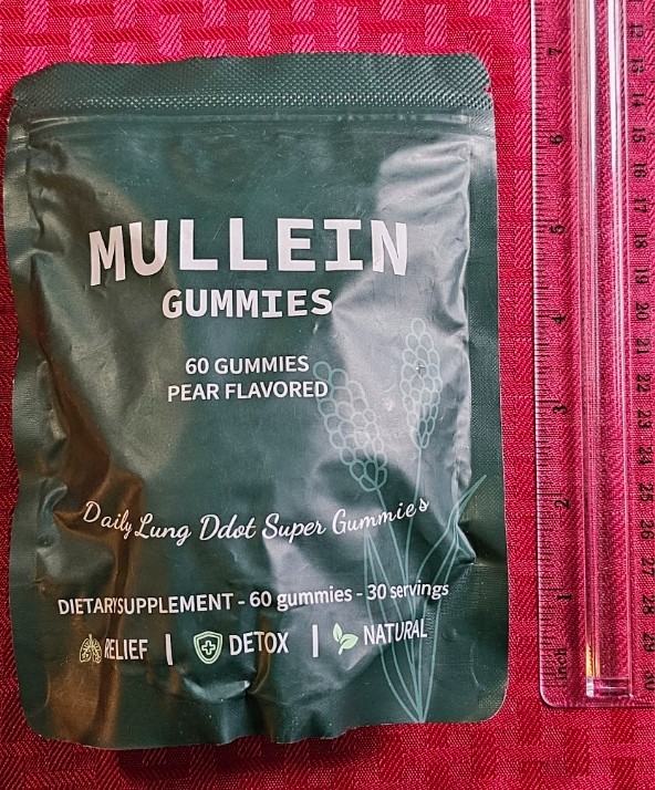 Mullein Gummies, Pear Flavored, 60 ct. Lung Supplement, Exp 11/26