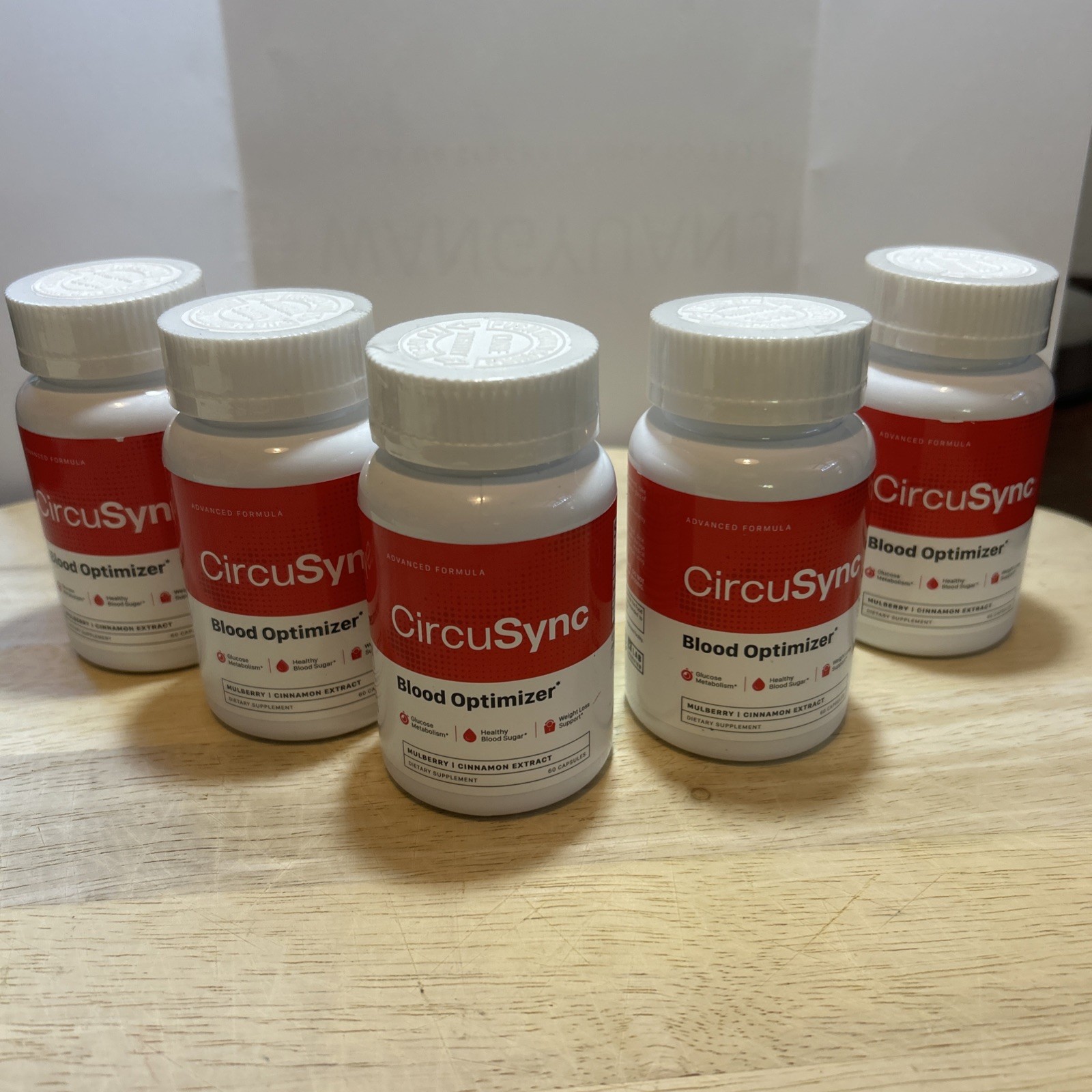 Lot Of 5 Bottles CircuSync Blood Optimizer Supplement, 60 Capsules/bottle